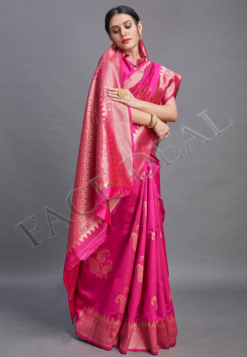Unique  Jacquard Weaving  Banarasi Silk Sarees Roposo Clout